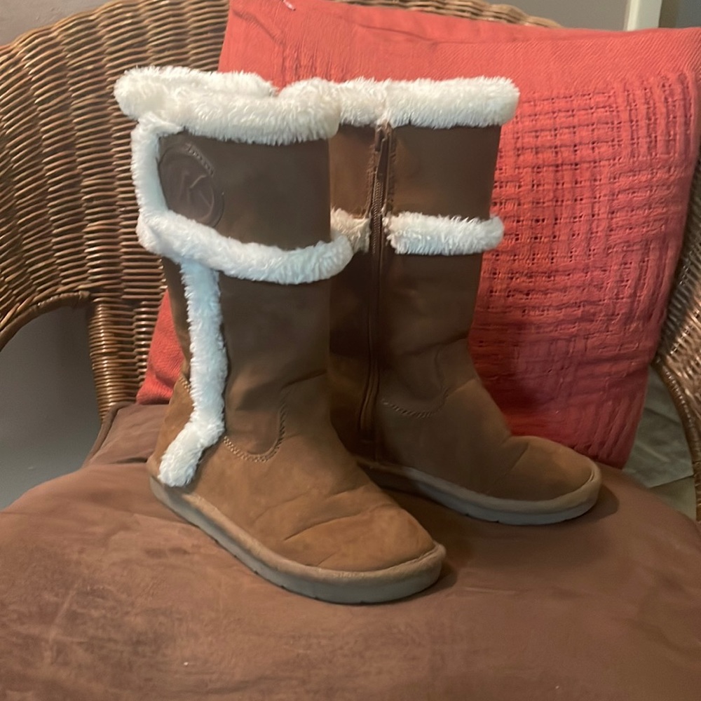 Michael Kors brown with cream ugg style boots size 13